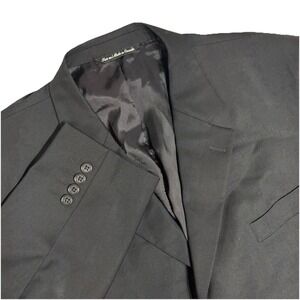 JACK VICTOR COLLECTION Men 46R Black Wool 3 Button Estrato Blazer‎ Suit Jacket